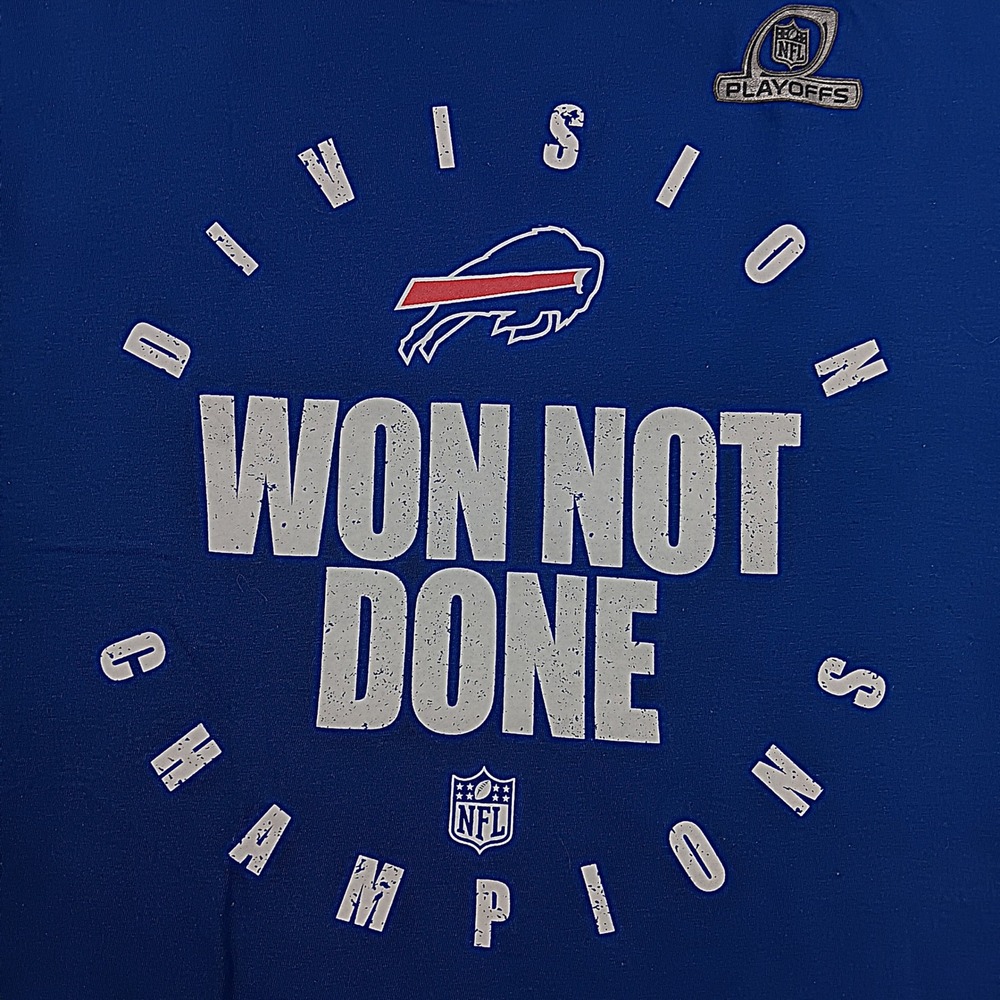 Nike T-Shirt Buffalo Bills Men L Blue Division Champions Won Not Done Graphic